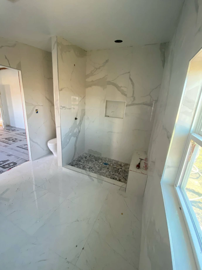 stone flooring installation at home