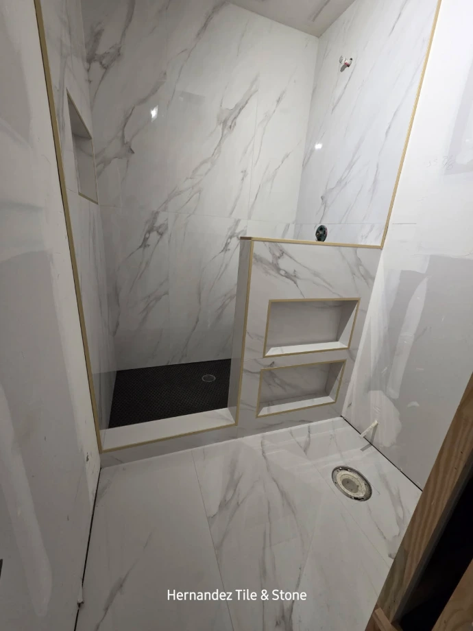 bathroom shower tile installation